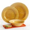 Gibson Studio Mauna Crackle-Look Golden Yellow Melamine 12 pc DW Set