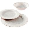 Studio California Mauna 12 Piece Melamine Dinnerware Set, Ice