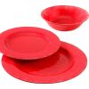Studio California Mauna 12 Piece Melamine Dinnerware Set, Red