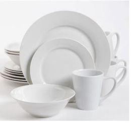 Gibson Home Noble Court 16 Piece Dinnerware Set, White