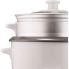 Brentwood 5 Cup Rice Cooker with Steamer in White TS-600S