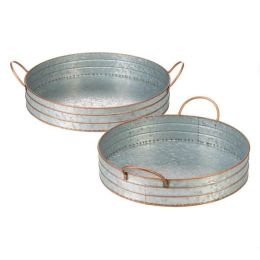 Accent Plus Round Galvanized Metal Trays