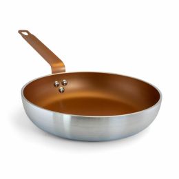 Gibson Home Slingblade 9.5 Inch Aluminum Nonstick Frying Pan in Copper