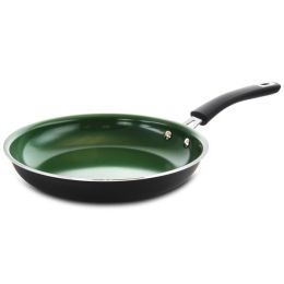 Gibson Home Hummington Ceramic Nonstick Aluminum 10 Inch Frying Pan in Green