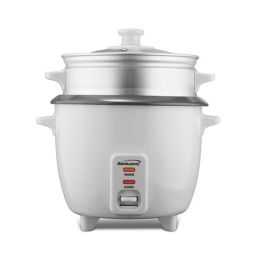 Brentwood 4 Cup Rice Cooker / Non-Stick with Steamer in White