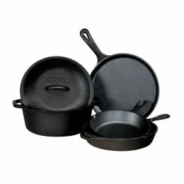 Lodge 5 Piece Seasonsed Cast Iron Cookware Set