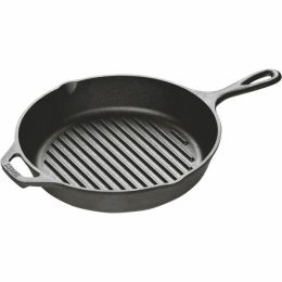 Lodge L8GP3 10.25 Inch Round Cast Iron Grill Pan