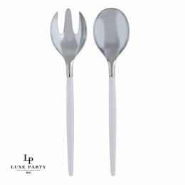 Plastic Serving Fork and Spoon Set (Pack of 1 Set (1 Spoon & 1 Fork))