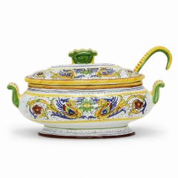 RAFFAELLESCO DELUXE: Oval Soup Tureen with Ceramic Ladle (Pack of 1)