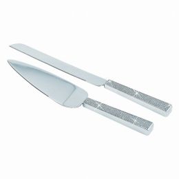 Glitter Galore Cake Knife/Server Set, Nickel Plated (Pack of 1)