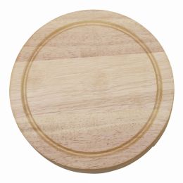 Round Wood Cheeseboard with 4 Stainless Steel Handle Utensil (Pack of 1)