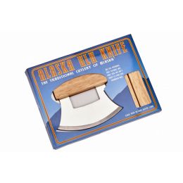 Ulu Knife with Wooden Stand (Pack of 1)