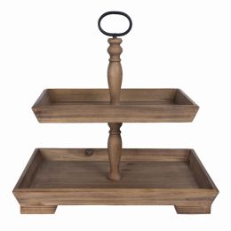 Farmhouse Rectangle 2 Tiered Decorative Tray Stand (Pack of 1)