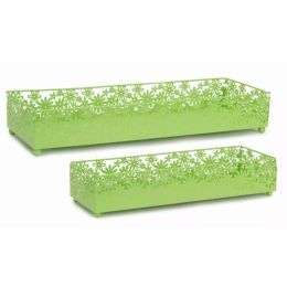 Daisy Trays (Set of 4) 13.5", 17.5"L Metal