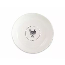 Chicken Round Platter (Set of 2) 13.25"D Stoneware