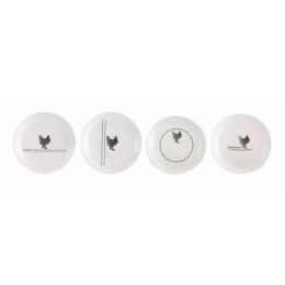 Chicken Plate (Set of 8) 6.5"D Stoneware