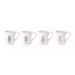 Tree Mug (Set of 4) 4.75"H Stoneware
