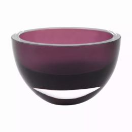 6" Mouth Blown European Made Lead Free Purple Crystal Bowl (Pack of 1)