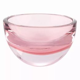 6" Mouth Blown European Made Lead Free Pink Crystal Bowl (Pack of 1)