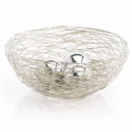 Abstract Silver Wire Centerpiece Bowl (Pack of 1)