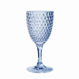 Acrylic Diamond Cut Wine Glass - Blue 12 oz. Set of 4