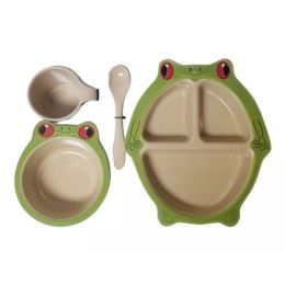 Kids Frog Dinnerware Set Eco-Friendly 4 Piece Dining Set (Pack of 1)