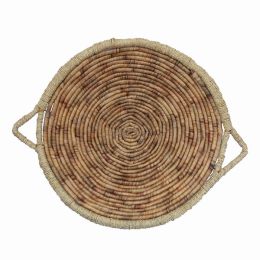 Plutus Brands Water Hyacinth Tray in Brown Natural Fiber Set (Pack of 1 Piece)