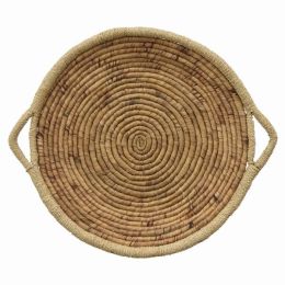 Plutus Brands Water Hyacinth Tray in Brown Natural Fiber (Pack of 1)