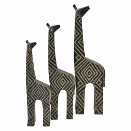 Plutus Brands Giraffe Tabletop in Colored Resin Set (Pack of Set of 3)
