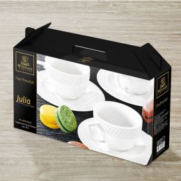 6 FL OZ | 170 ML CAPPUCCINO CUP & SAUCER SET OF 6 IN GIFT BOX